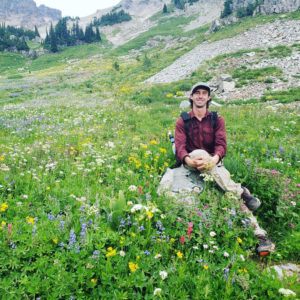 Matt Berger in wildflower meadow